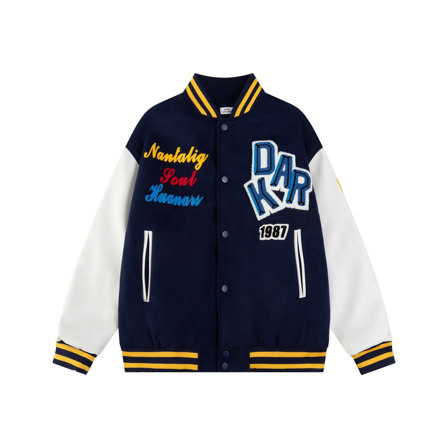 2025 spring new national fashion flocking embroidered letters baseball uniform jacket women's loose trendy design jacket