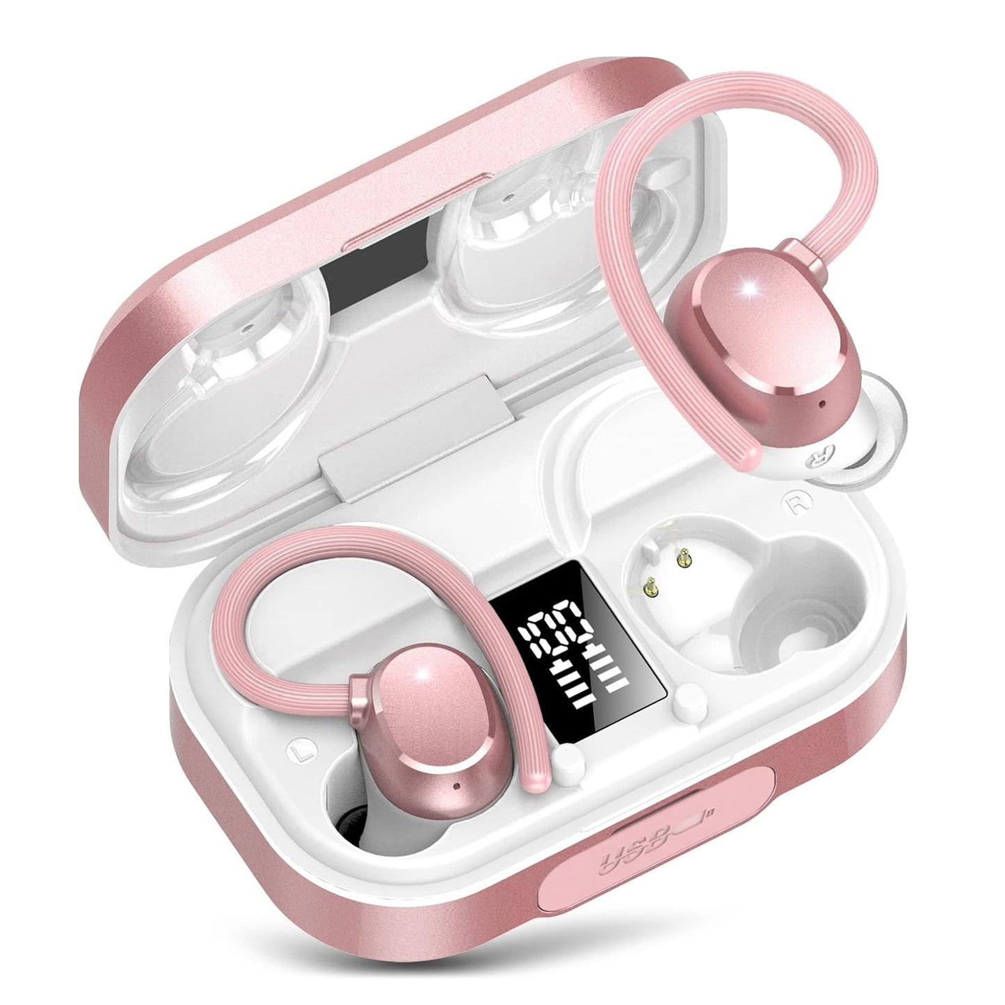 Cross-border new arrival Q25 sports Bluetooth headset TWS ear-mounted digital display noise reduction smart Bluetooth touch true wireless