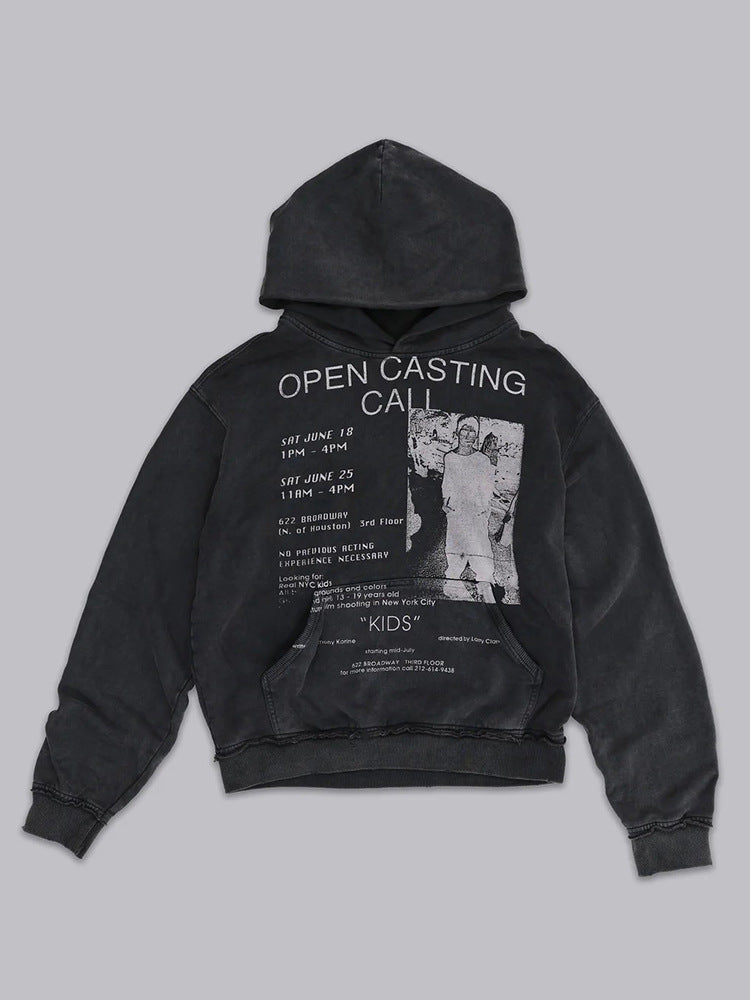 Heavy pullover printed hoodie 2026 new retro men's and women's same hip hop style original design top
