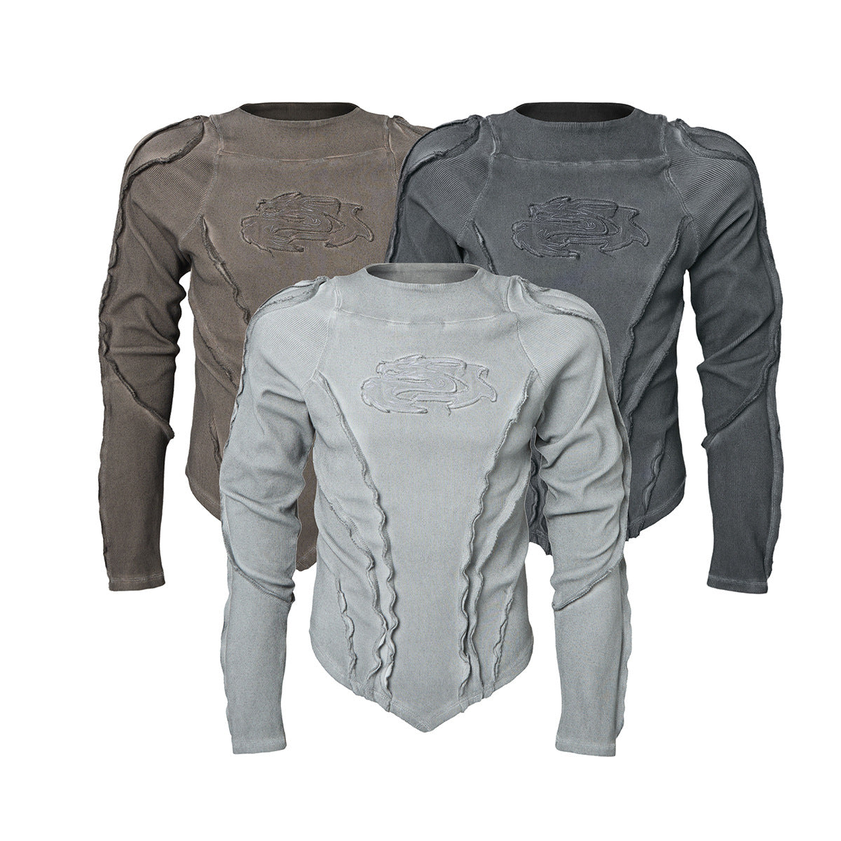 Jiayiku men's clothing 2026 new American special-shaped machine car style retro washed distressed Sports Machine personality sweater