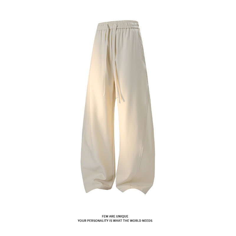 Cross-border 2026 spring new draping machete trendy men's casual pants men's pants solid color straight loose track pants