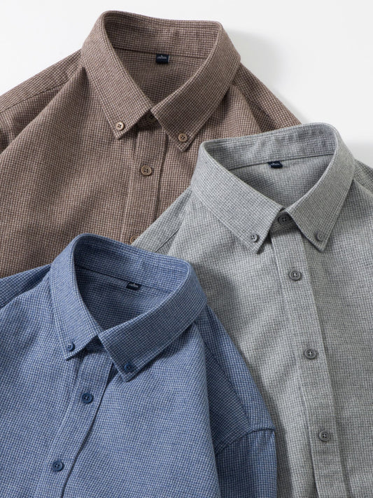 2026 physical store pure cotton brushed men's shirt inner shirt cotton shirt men's anti-wrinkle business casual men's shirt