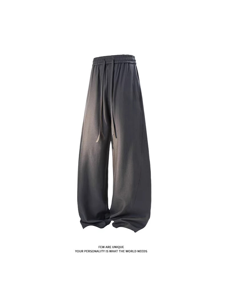 Cross-border 2026 spring new draping machete trendy men's casual pants men's pants solid color straight loose track pants