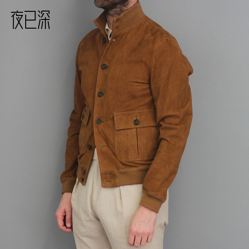 2026 European and American Amazon autumn and winter men's slim fit solid color fashion jacket jacket men's fashion foreign trade cross-border hot