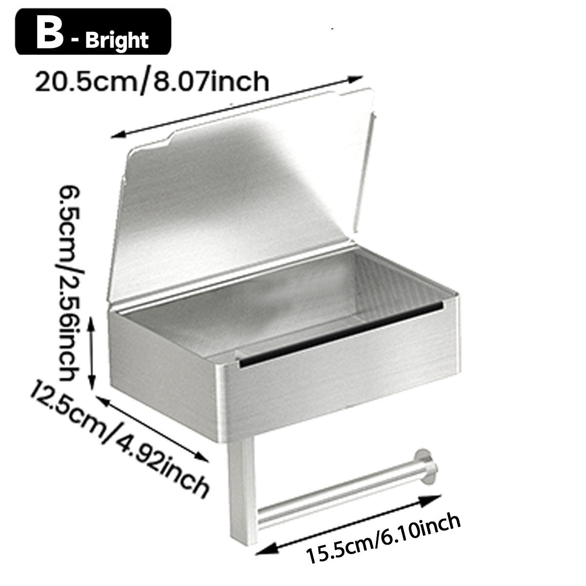 Cross-border bathroom tissue holder 304 stainless steel punch-free toilet paper holder toilet tissue box roll stand wet tissue box