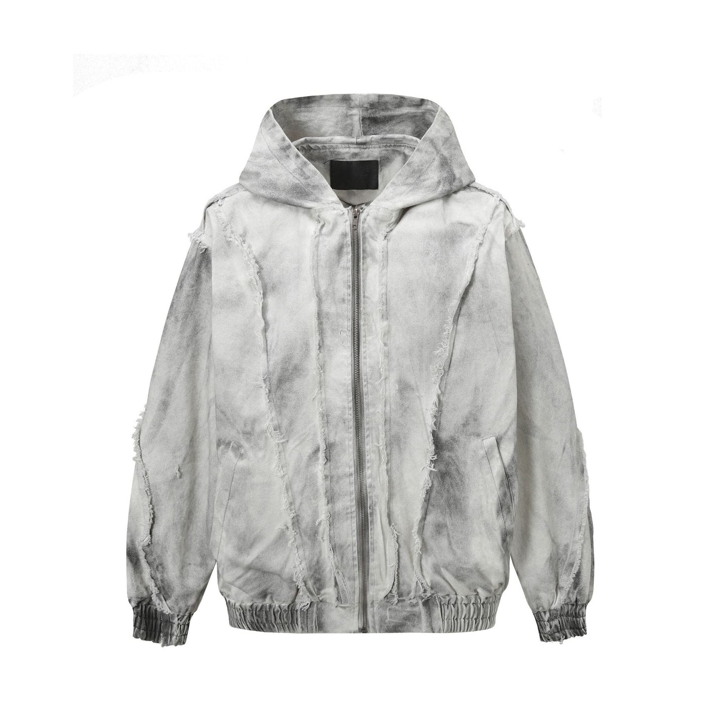 Jiayiku men's clothing 2026 spring and summer new style waste soil style American retro washed frayed stitching hooded jacket jacket