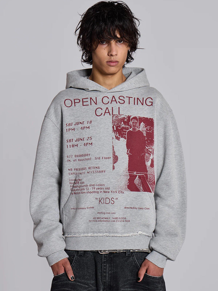European and American heavy printed hoodie 2026 new retro men's and women's same hip hop style original design top
