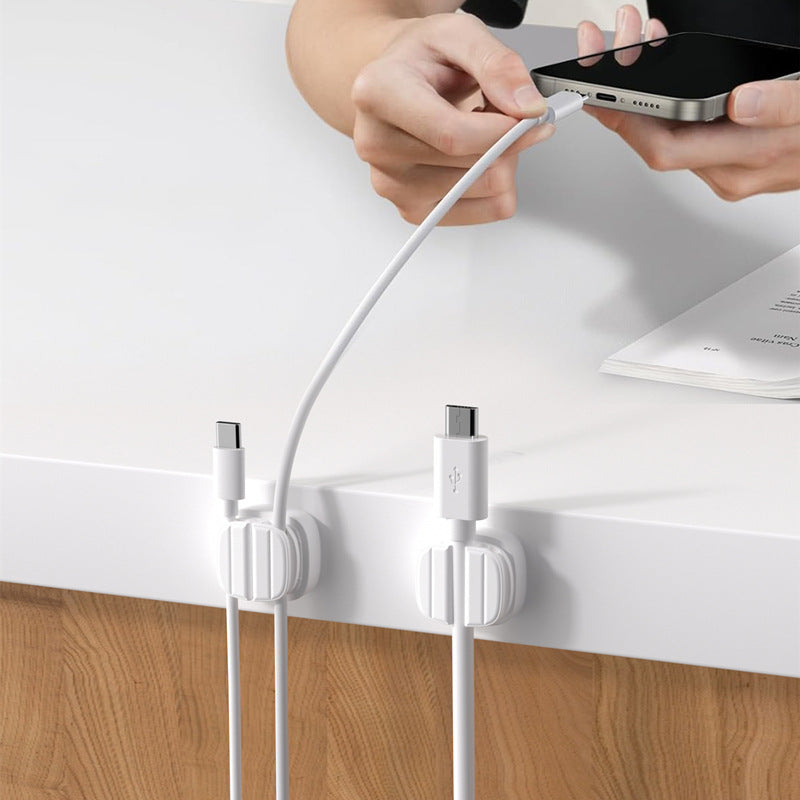 Cross-border data cable organizer wire storage buckle fixed desktop seamless mobile phone cable charge wire storage storage fantastic