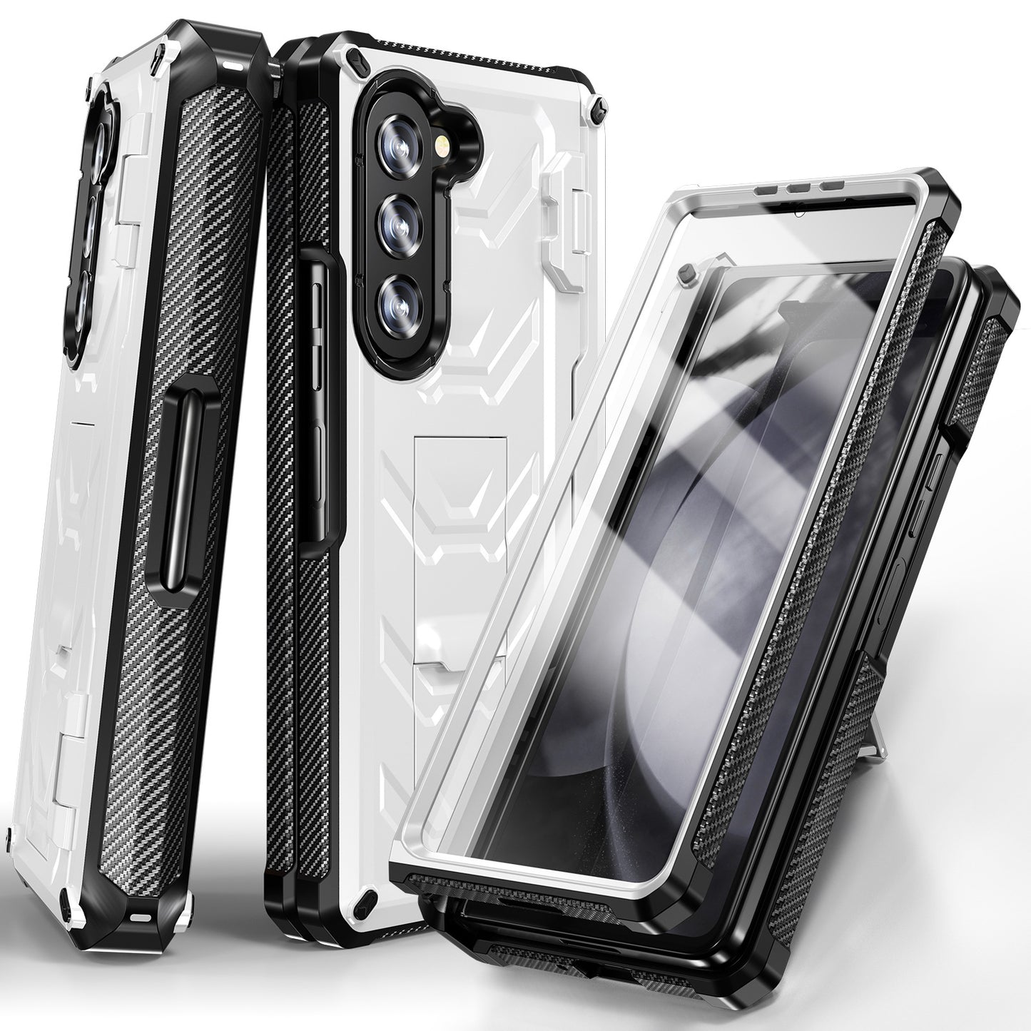 Cross-border applicable Samsung zfol5 bracket mobile phone case 2-in-1 with Pen slot fol4 drop-resistant phone case cross-border