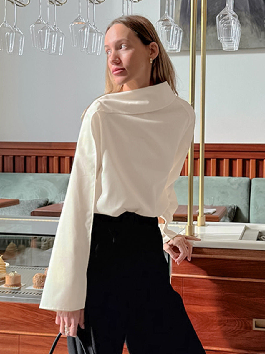 French elegant halter tie-neck top women's 2026 spring cross-border fashion inner match pullover women's shirt women's clothing
