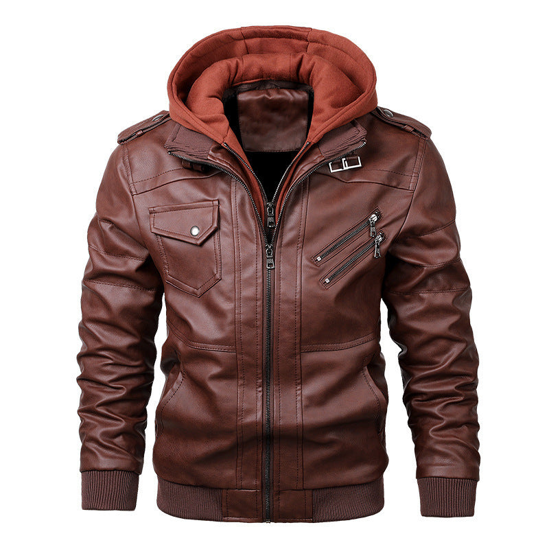 2026 spring cross-border fashion motorcycle men's leather jacket wish Amazon slim jacket men's leather coat coat for men