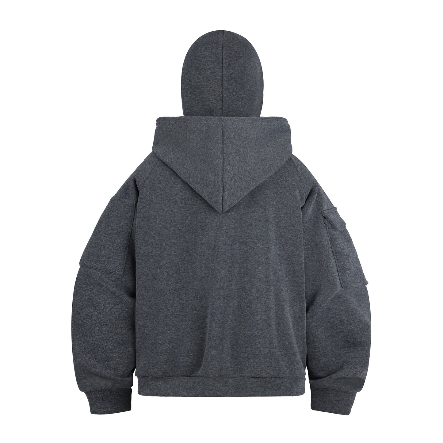 2026 cross-border new arrival men's two-piece suit double-layer hat brushed hoody multi-pocket zipper spring and autumn workwear hoodie