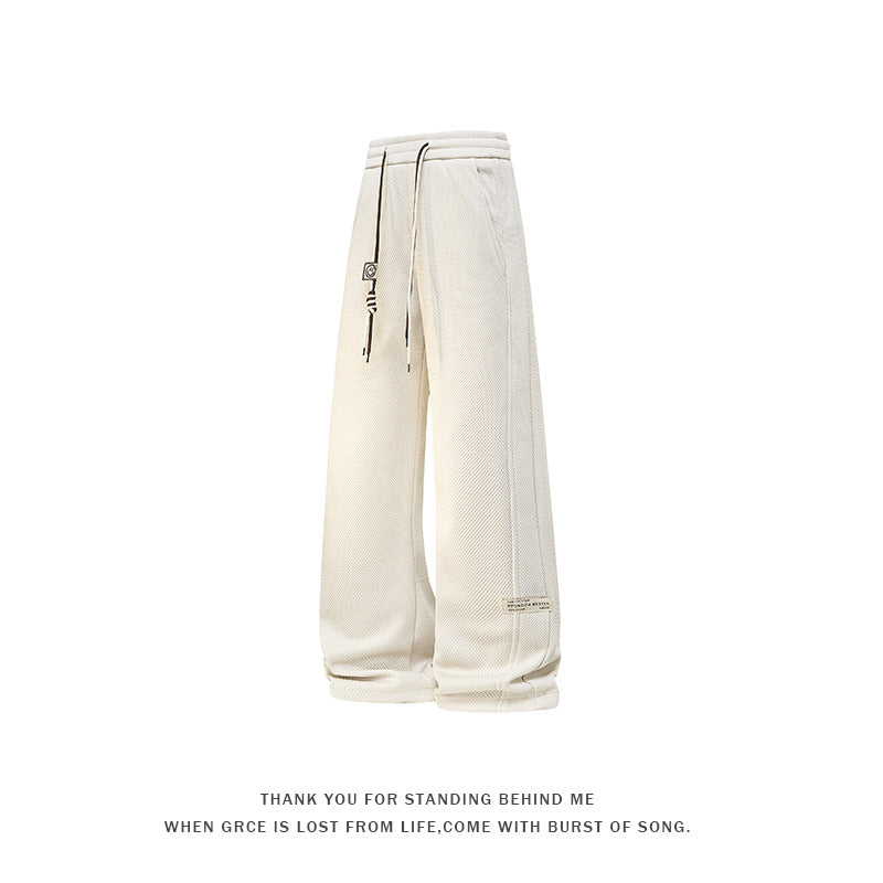 Cross-border 2026 spring new men's sports pants loose casual fashion large size labeling men's sweatpants pants fashion