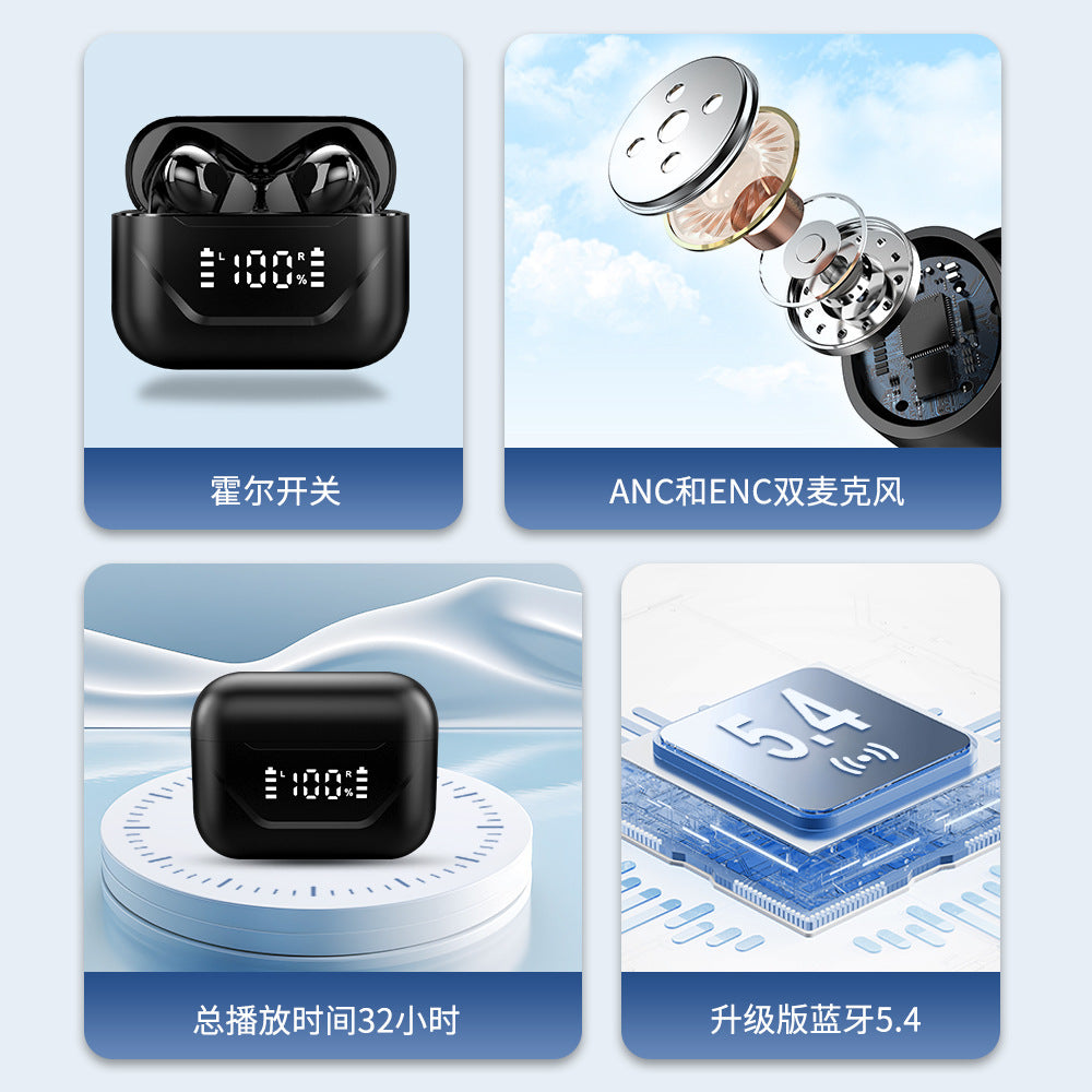 Cross-border private model ANC ENC in-ear TWS dual-camera Intelligent Noise reduction wireless Bluetooth headset long endurance sound quality is good