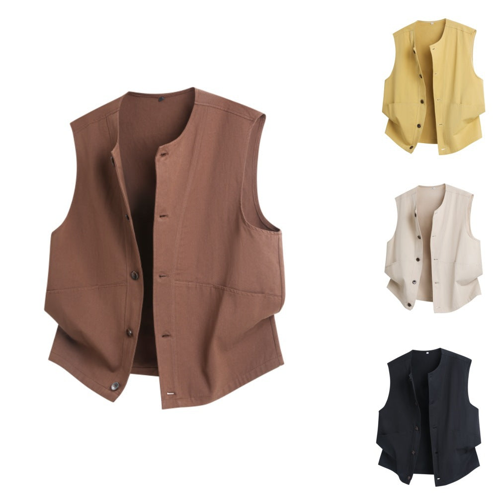 2026 cross-border new arrival men's frock vest coat casual vest sleeveless waistcoat vest fashion men's coat