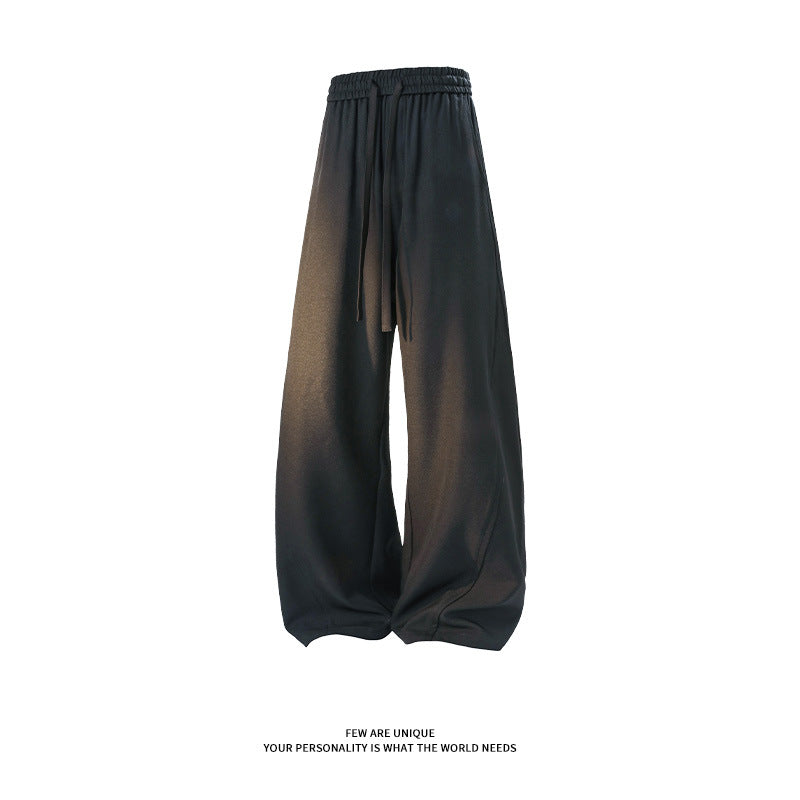 Cross-border 2026 spring new draping machete trendy men's casual pants men's pants solid color straight loose track pants