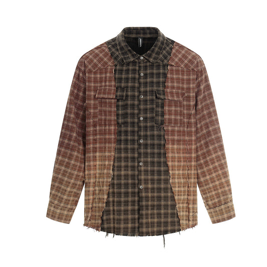 Shop Jiayiku 2026 Japanese Style Washed Distressed Checked Shirt at USAve Merchandise. Mid-ancient fashion brand. Free shipping over $50!