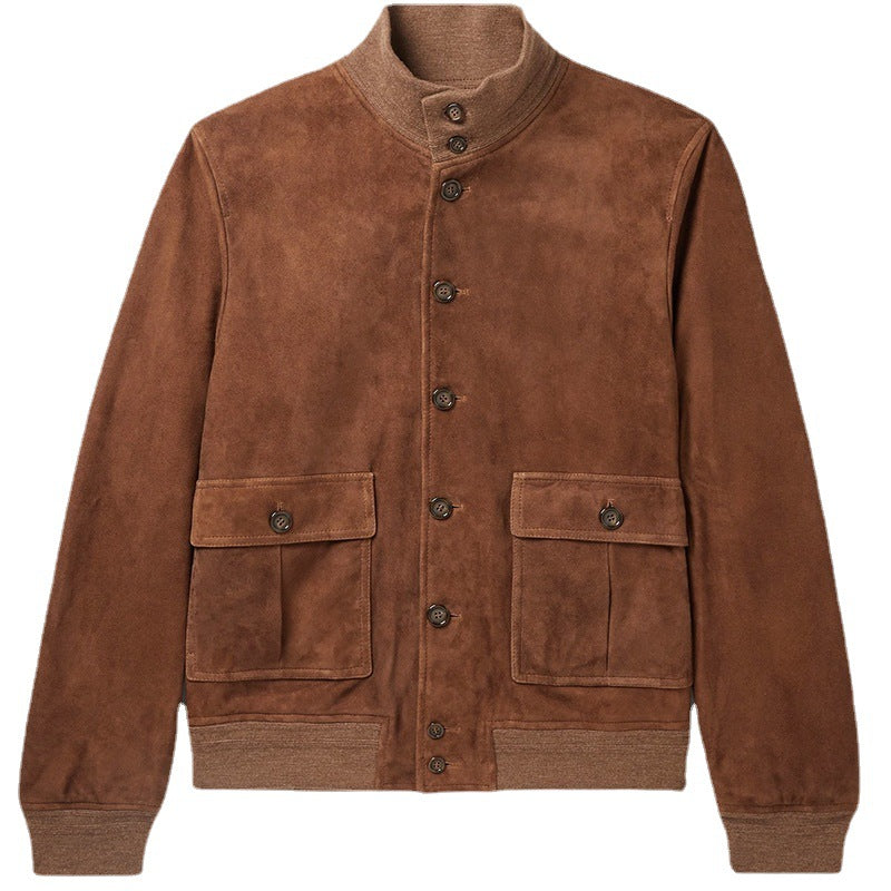2026 European and American Amazon autumn and winter men's slim fit solid color fashion jacket jacket men's fashion foreign trade cross-border hot