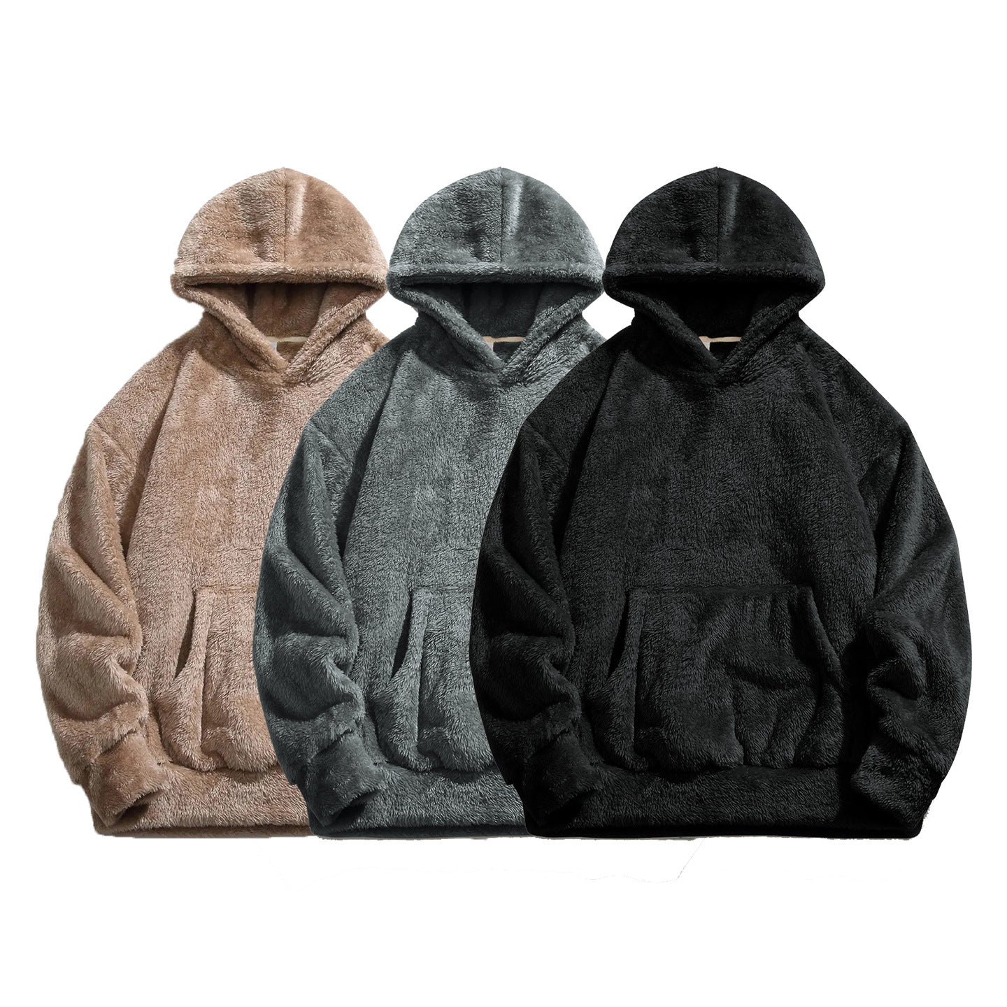 European and American plus size Bejirog hooded sweater men's American fashion brand winter fleece lined padded warm keeping top cross-border foreign trade