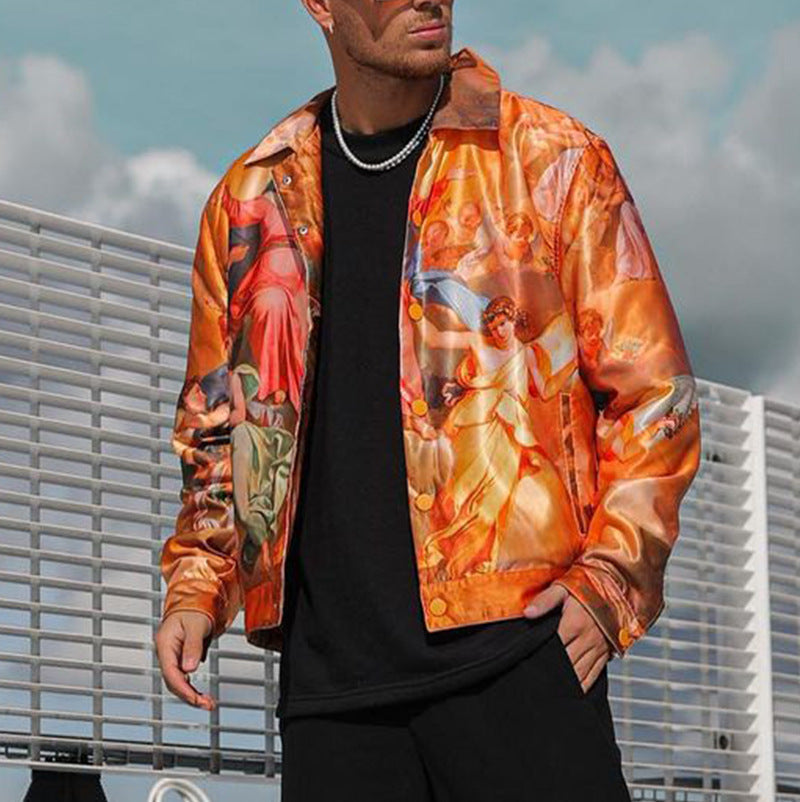 Cross-border European and American men's printed jacket 2026 Spring and Autumn New Amazon hot sale men's jacket wholesale