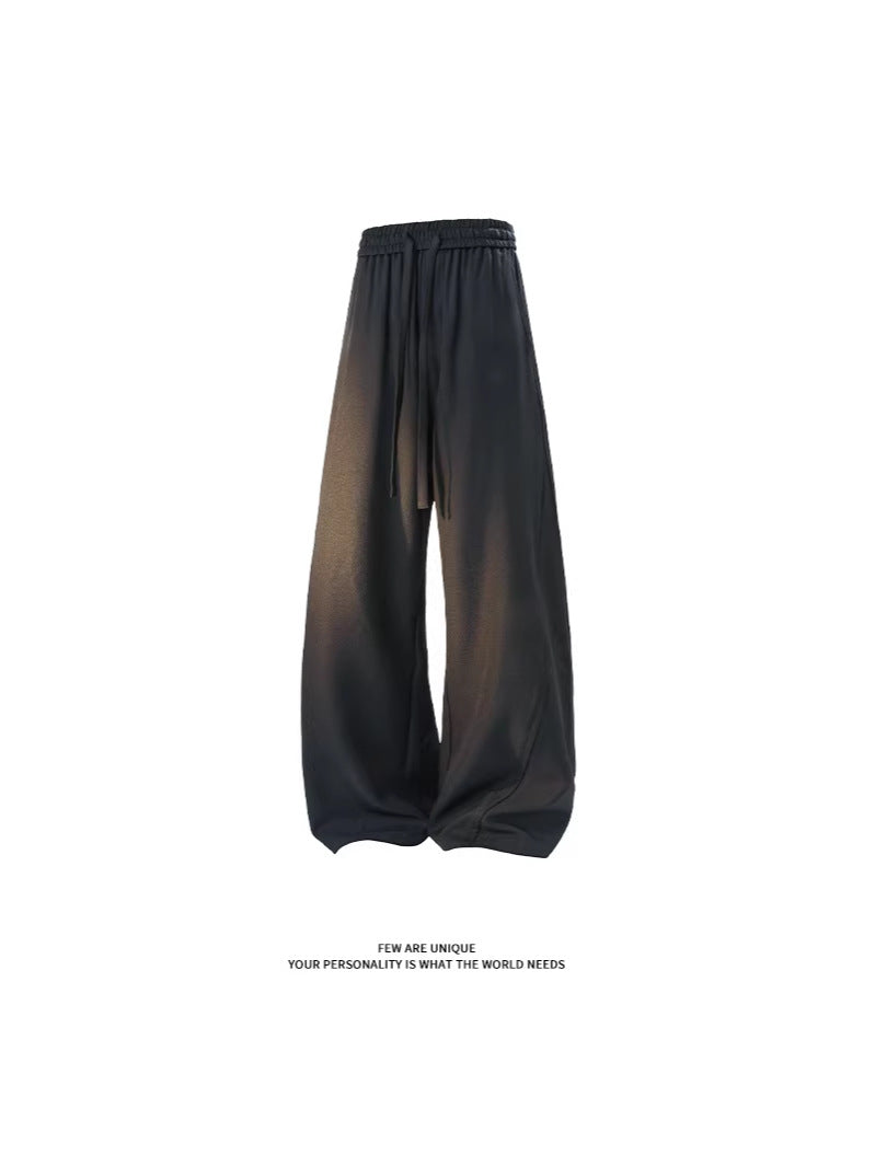 Cross-border 2026 spring new draping machete trendy men's casual pants men's pants solid color straight loose track pants