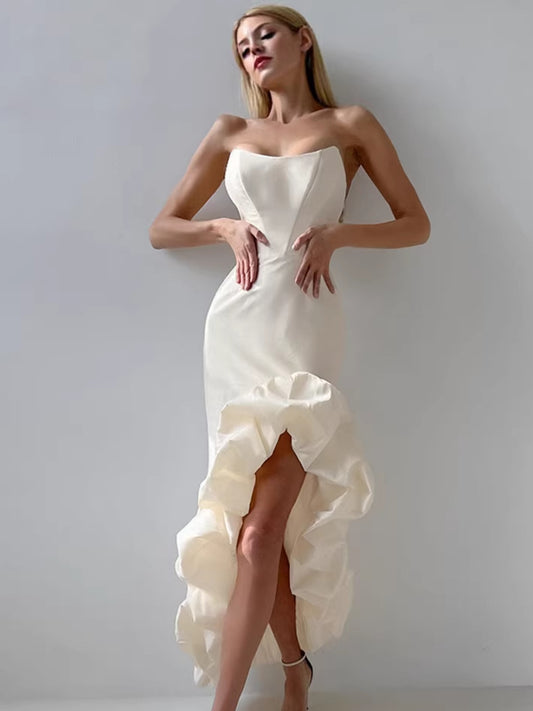 French satin strap dress for women 2026 spring high-grade asymmetric tulle tutu dress mid-length women's clothing