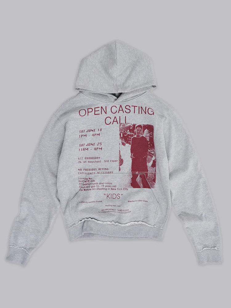 European and American heavy printed hoodie 2026 new retro men's and women's same hip hop style original design top