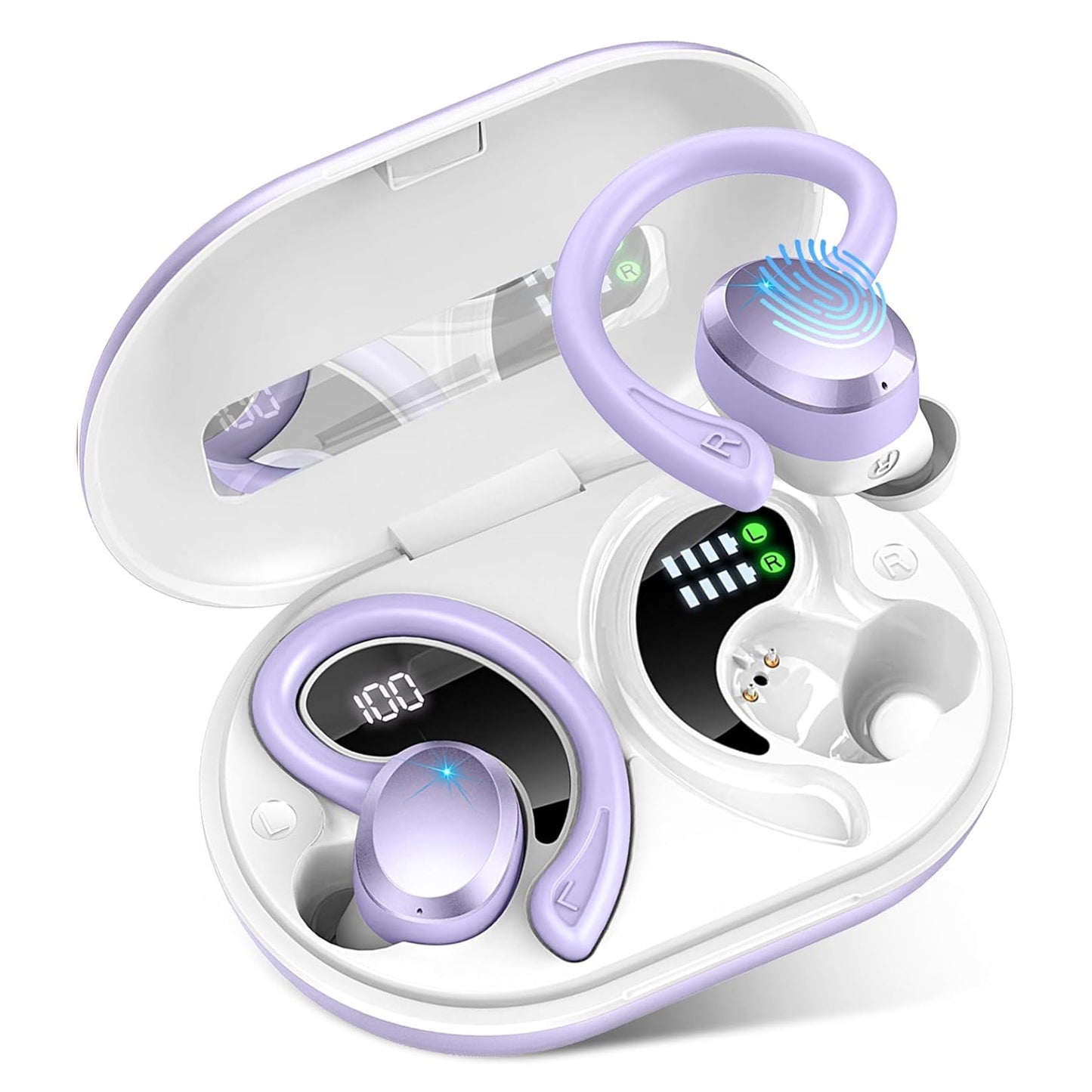 Amazon AliExpress cross-border foreign trade new Q38 ear hook wireless smart 5.2 Bluetooth headset digital display power