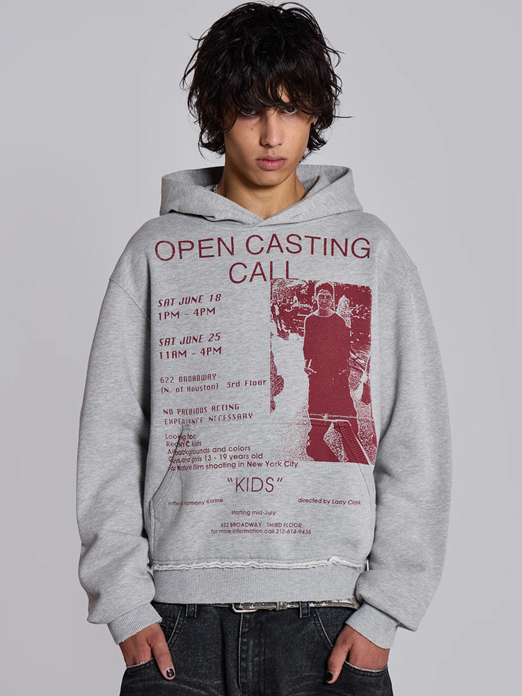 European and American heavy printed hoodie 2026 new retro men's and women's same hip hop style original design top