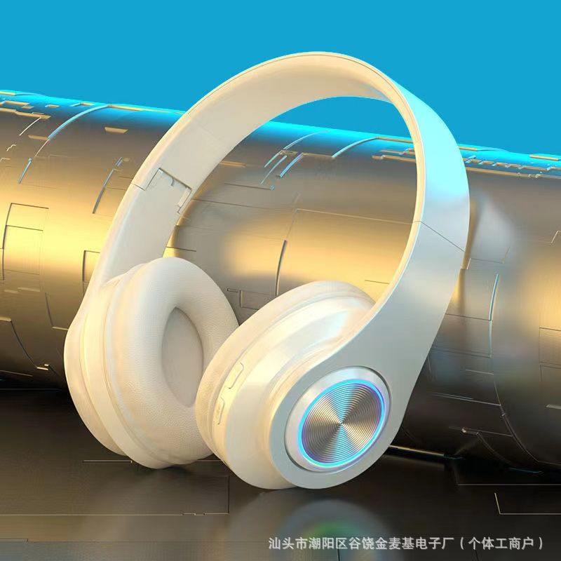 Game Sports headset Bluetooth headset wireless dynamic bass boost headset folding card colorful luminous headphones B39