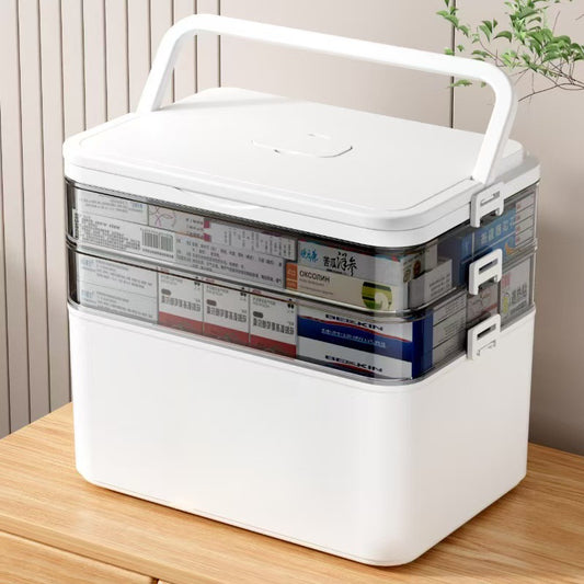 Household emergency first aid kit children emergency medicine large capacity medicine box with lid sealed storage box exclusive for cross-border
