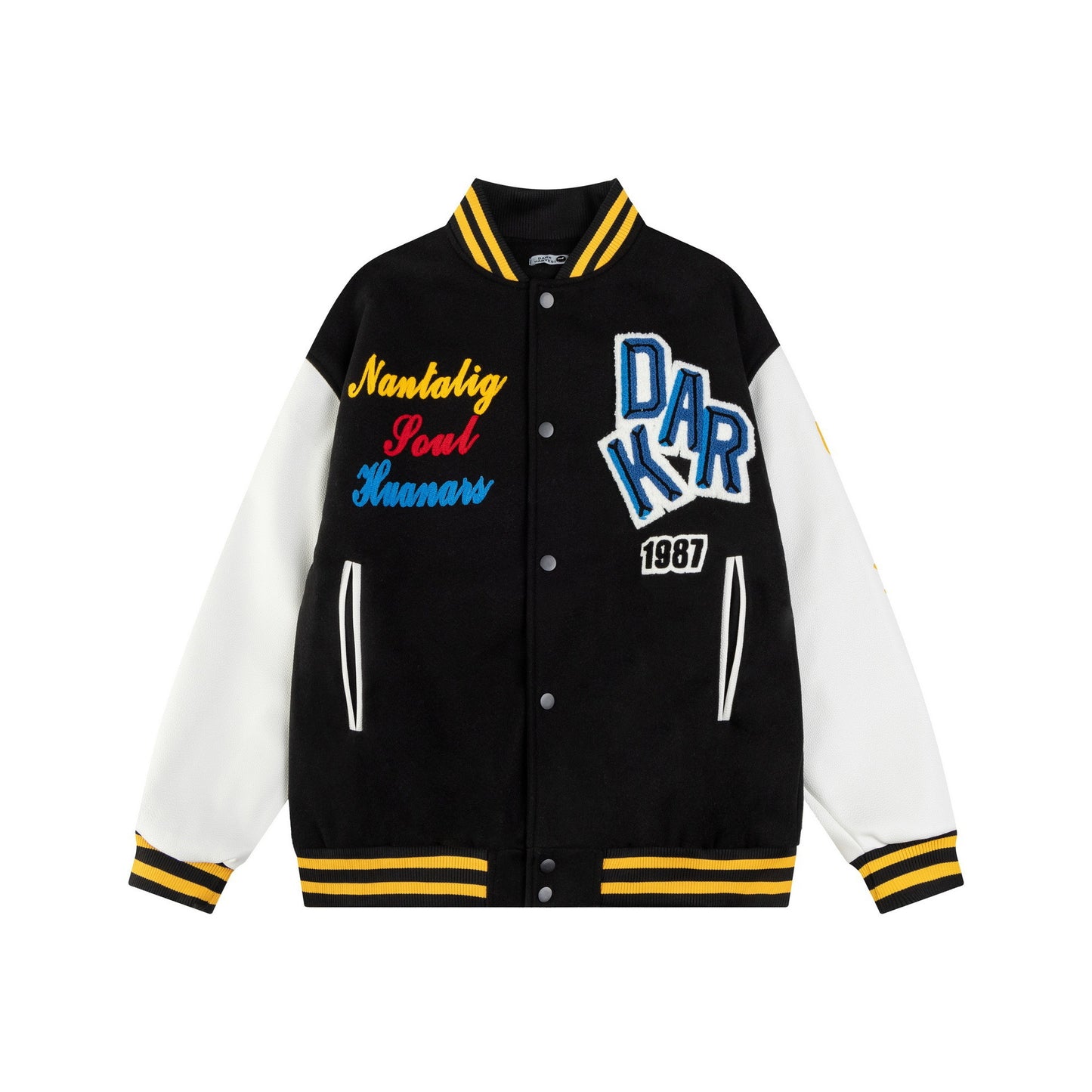 2025 spring new national fashion flocking embroidered letters baseball uniform jacket women's loose trendy design jacket