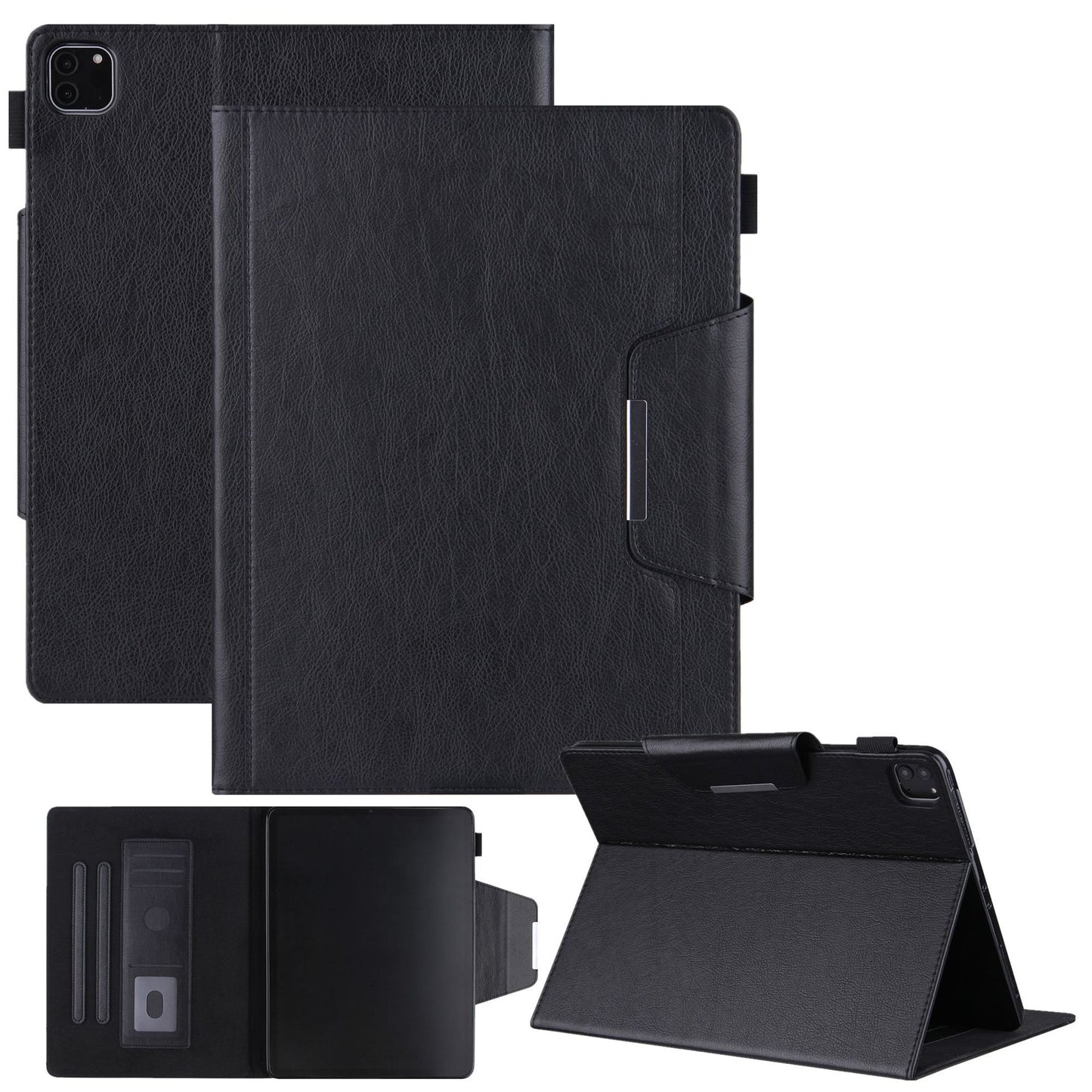 Cross-border applicable to iPadPro 11 2024 multi-function tablet protective case Air6 13 hardware glitter leather case