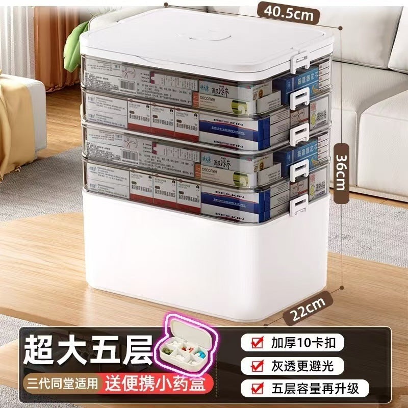 Household emergency first aid kit children emergency medicine large capacity medicine box with lid sealed storage box exclusive for cross-border