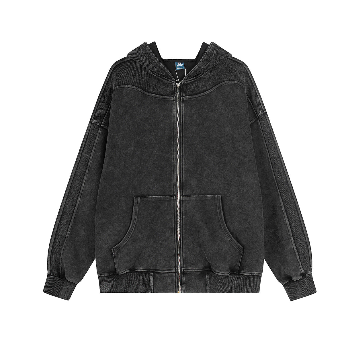 Shop Jiayiku 2026 American Retro Hoodie Coat at USAve Merchandise. Fake two-piece washed cardigan zipper sweater. Free shipping!