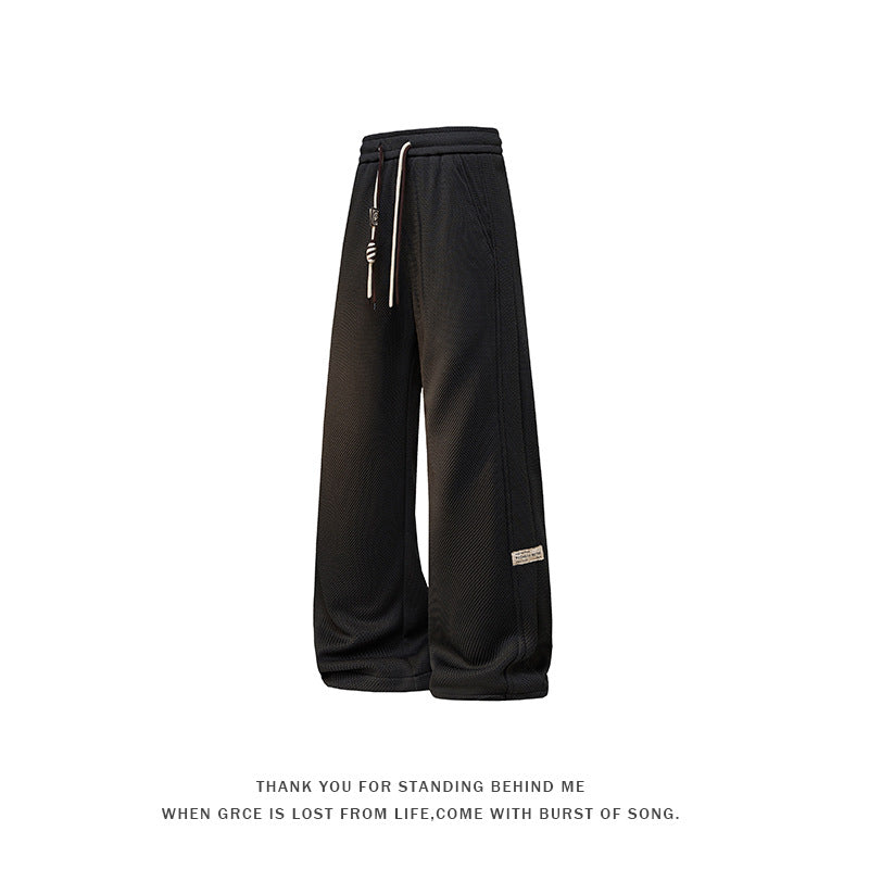 Cross-border 2026 spring new men's sports pants loose casual fashion large size labeling men's sweatpants pants fashion