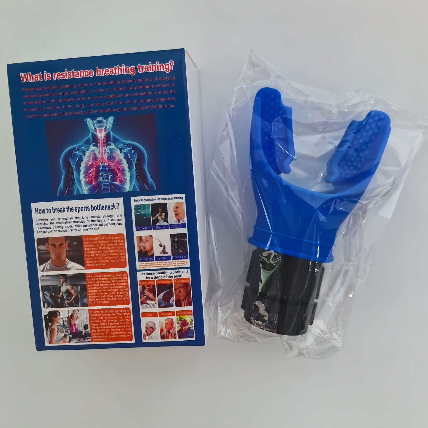 Cross-border Fitness Trainer 4-color independent packaging lung Trainer adjustable Y-shaped breathing Trainer