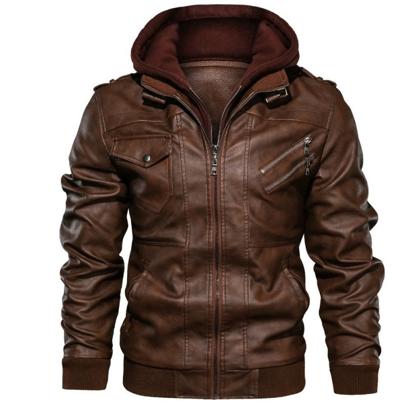 2026 spring cross-border fashion motorcycle men's leather jacket wish Amazon slim jacket men's leather coat coat for men