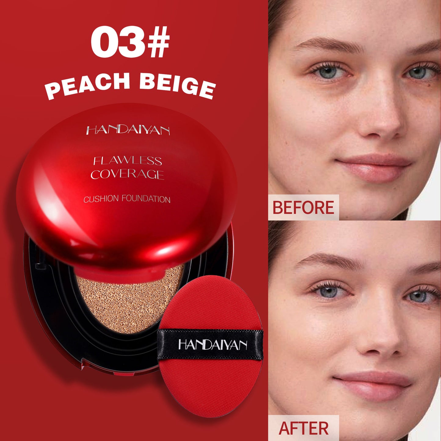 Shop Handaiyan 5-Color Oval Cushion Liquid Foundation at USAve Merchandise. Clear natural concealer repair. Free shipping over $50!