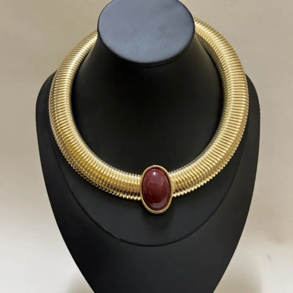 Metal Chain Chunky Choker Necklace Gold Vintage Chunky Chain Necklace Charm Neck Jewelry Exaggerated Collarbone Chain Women