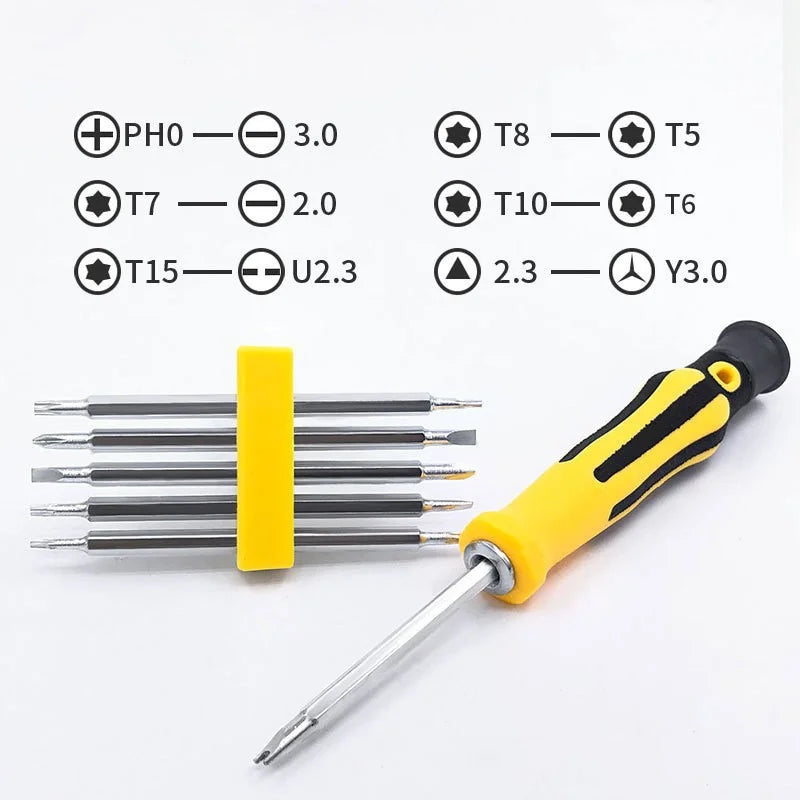 12 in 1 Screwdriver Set Cross Flat Bits Multifunction Precision Tool for Home Maintenance