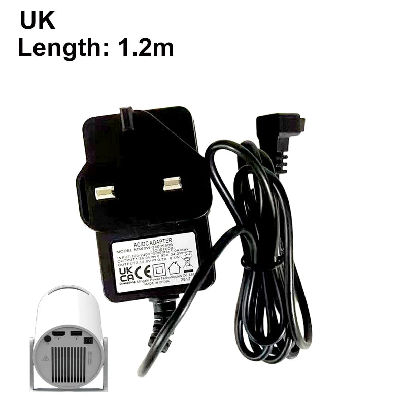 DITONG HY300pro+ projector 1.2/3m Original extended power adapter DC cable extension Suitable for Magcubic HY300 Pro+ Projector