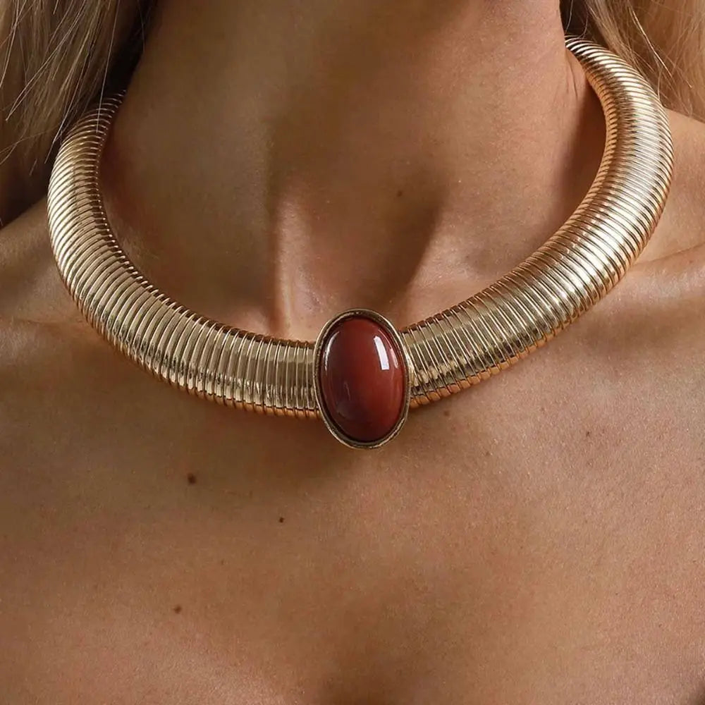 Metal Chain Chunky Choker Necklace – Gold Vintage Styles