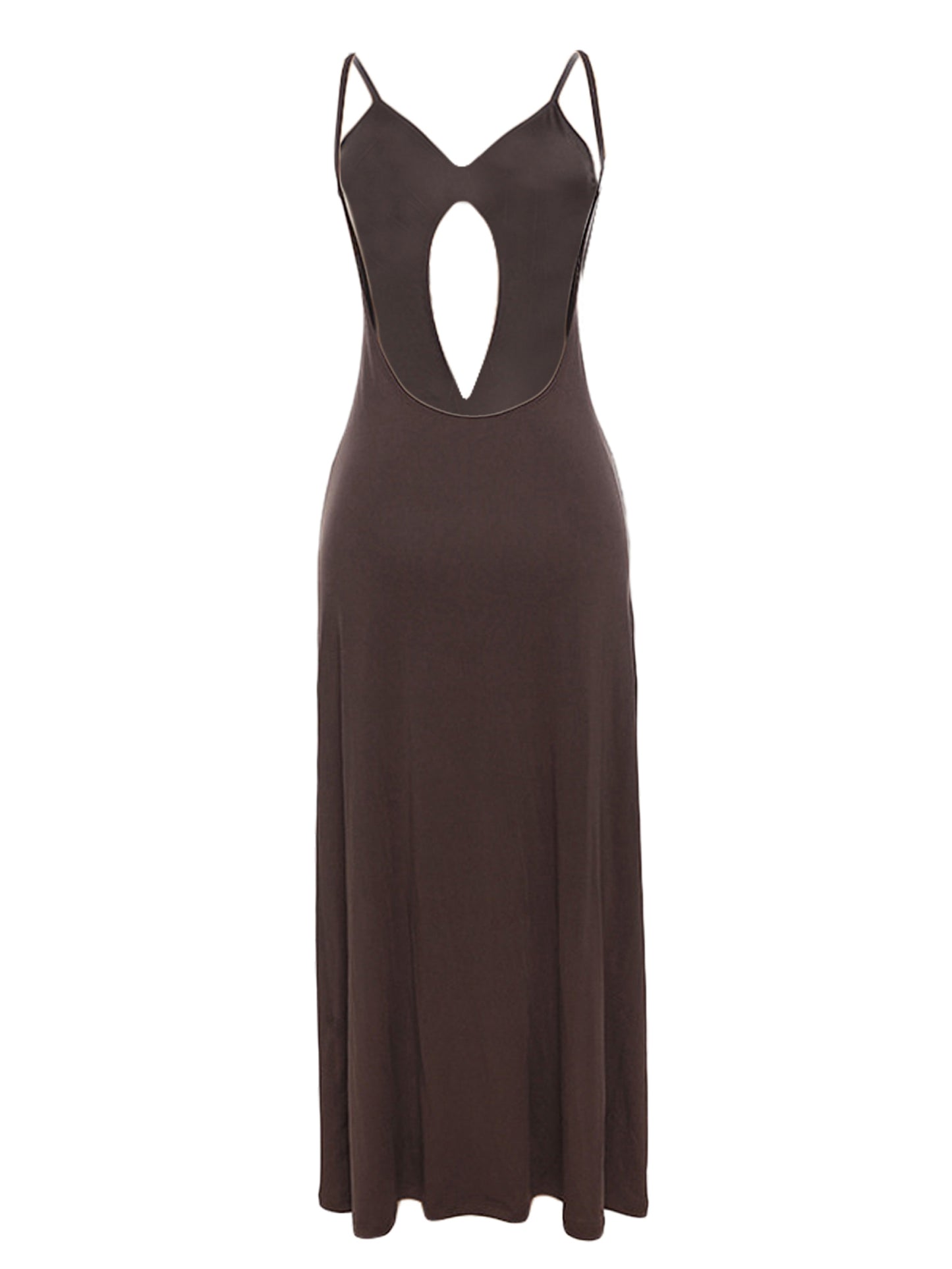 Women Cutout Backless Maxi Dress Sexy Sleeveless Split Cocktail Dresses Bodycon Spaghetti Strap Long Dress Party