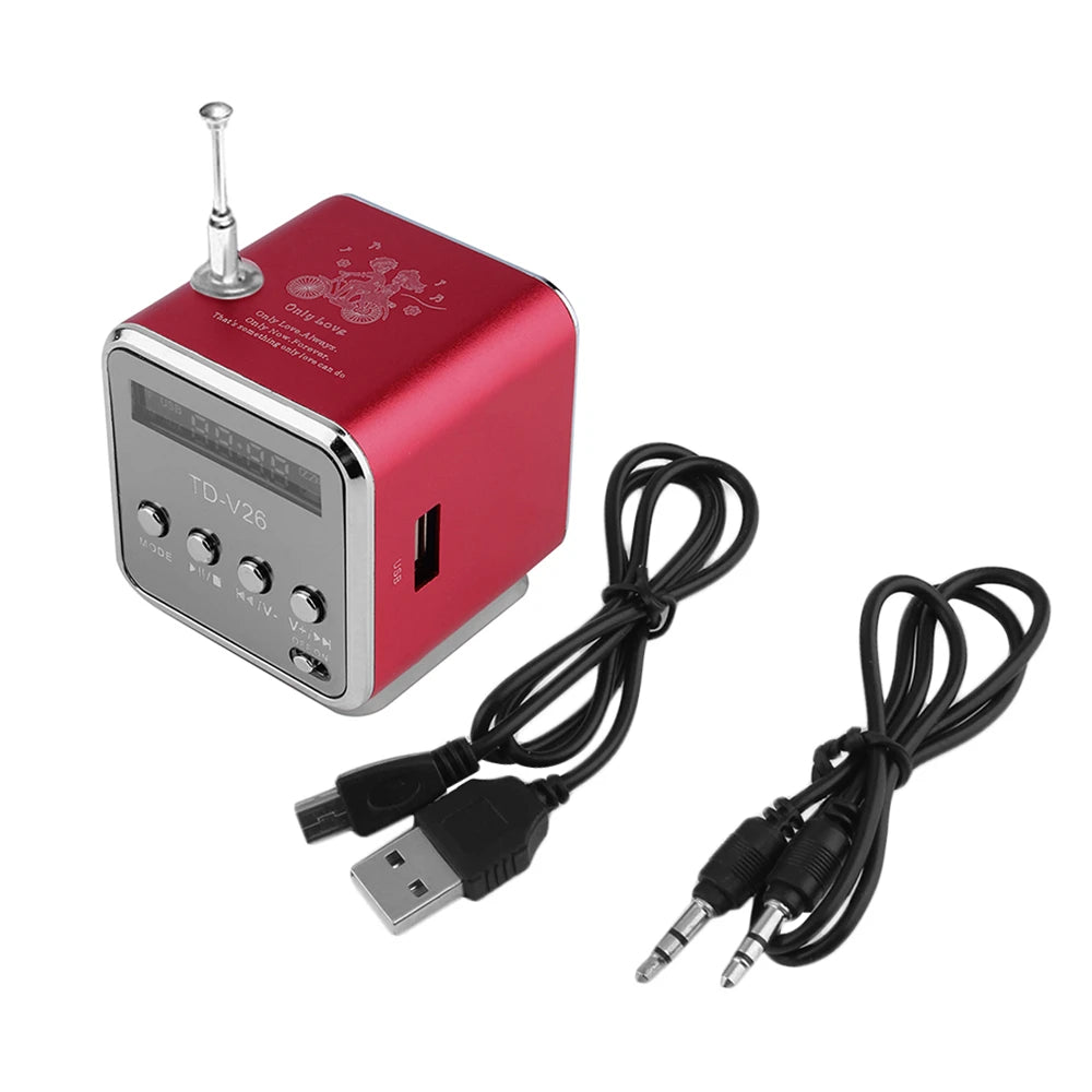 FM Portable Mini Radio Micro Treble Bluetooth Portable Voice For Computer Mobile Phone MP3 Music Support Micro TF card