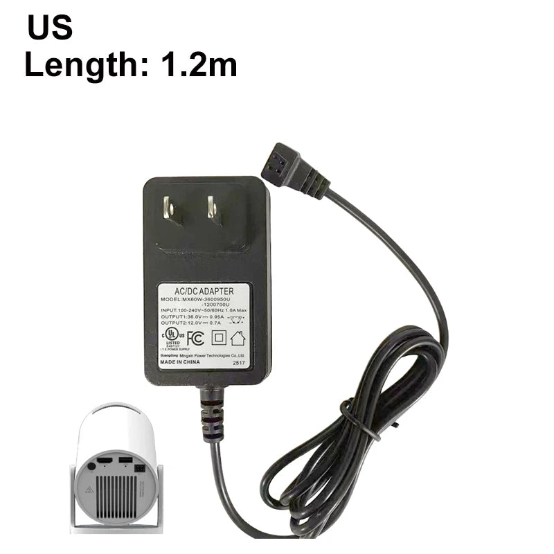 DITONG HY300pro+ projector 1.2/3m Original extended power adapter DC cable extension Suitable for Magcubic HY300 Pro+ Projector