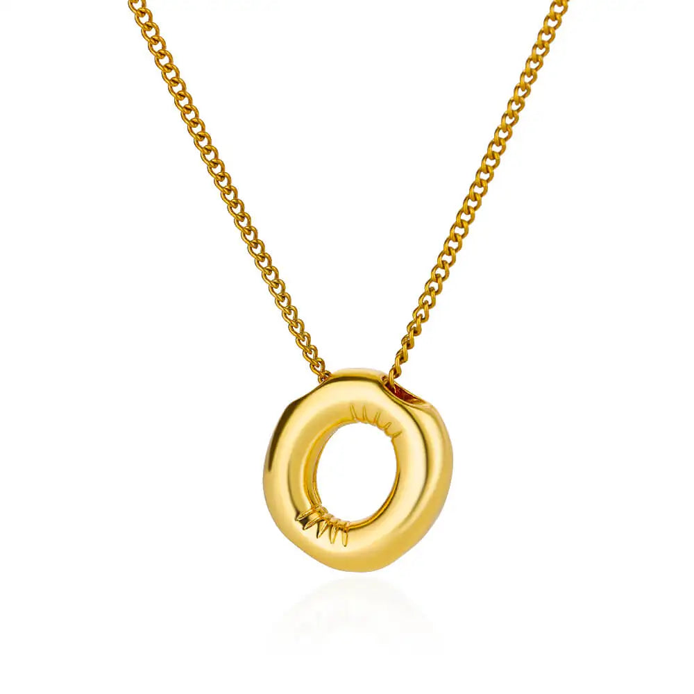 Chunky Initial Letter Pendant Necklaces For Women Gold Color Stainless Steel A to Z Charm Waterproof Jewelry Anniversary Gift