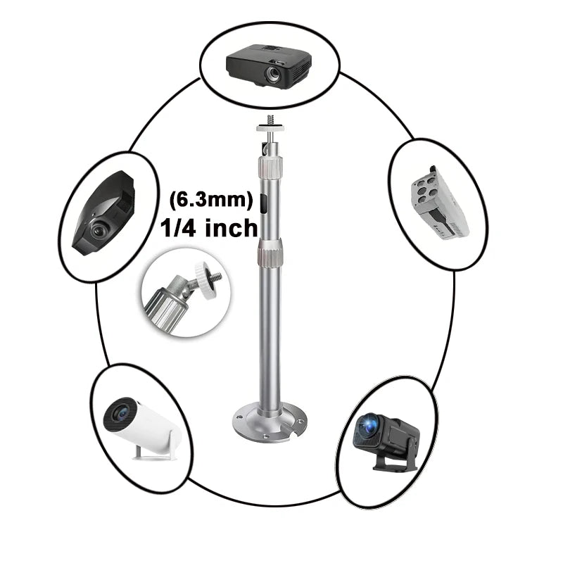 Universal projector 1/4 screw hole ceiling tripod, 360 degree extendable wall bracket, suitable for HY300, HY320mini，HY260 PRO+