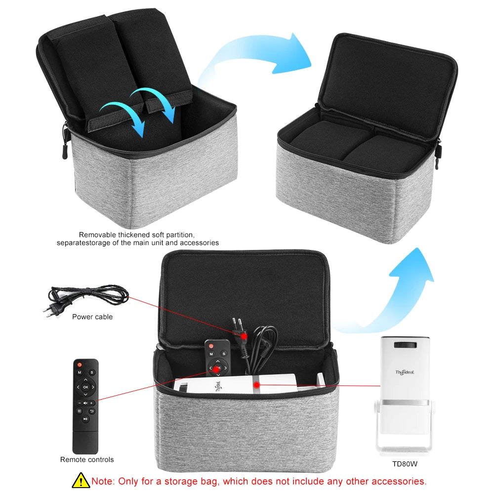 ThundeaL Projector Carrying Bag HY300 Pro HY300W HY320 Mini HY320W TD80W Portable Travel Mini Projector Bag Case Storage Cover