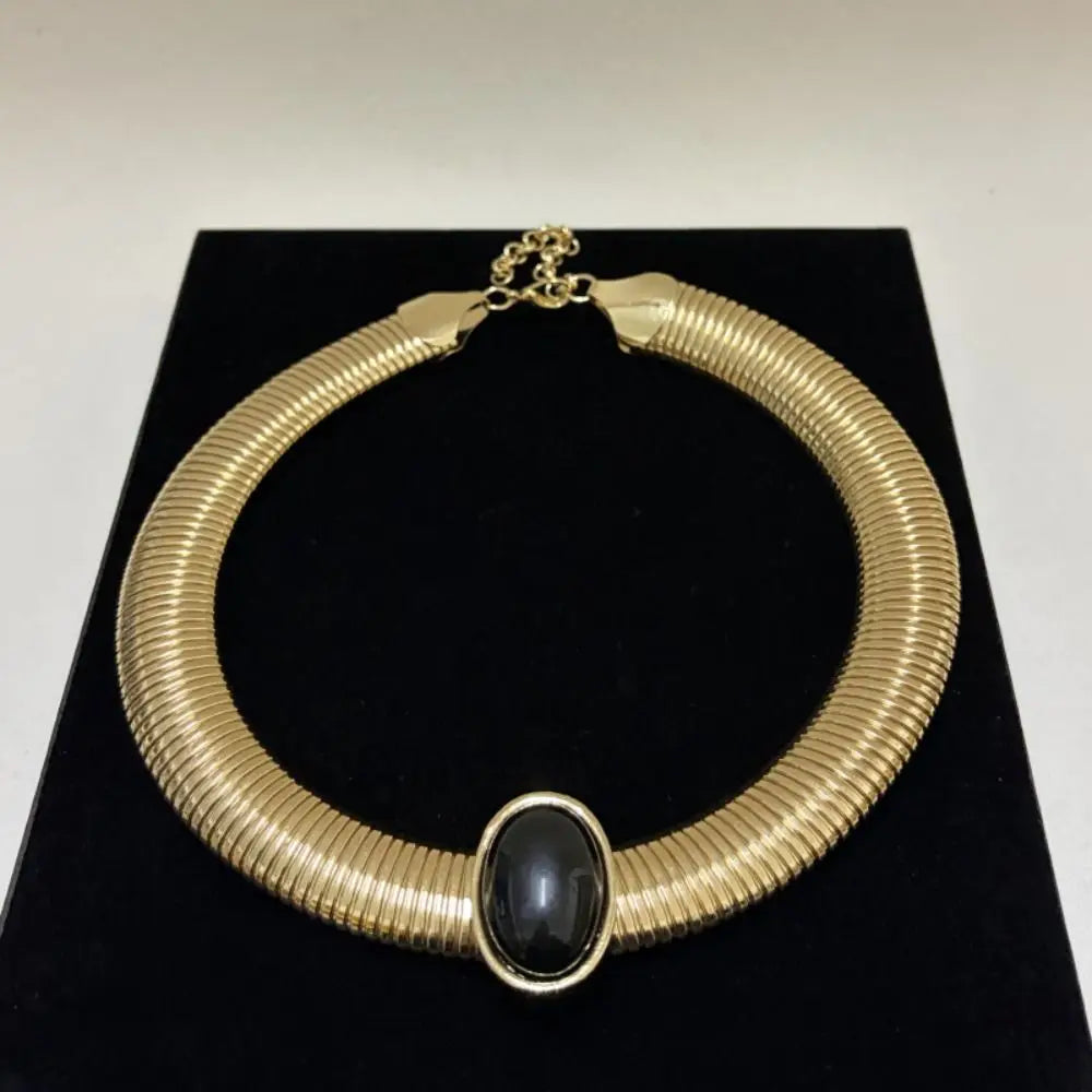 Metal Chain Chunky Choker Necklace Gold Vintage Chunky Chain Necklace Charm Neck Jewelry Exaggerated Collarbone Chain Women